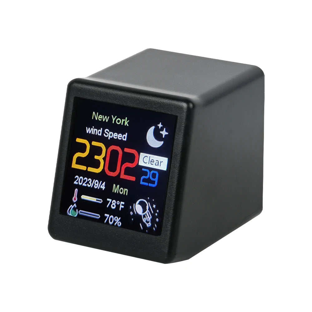 Smart weather clock electronic photo album weather station animation display WiFi networking automatic update desktop ornament