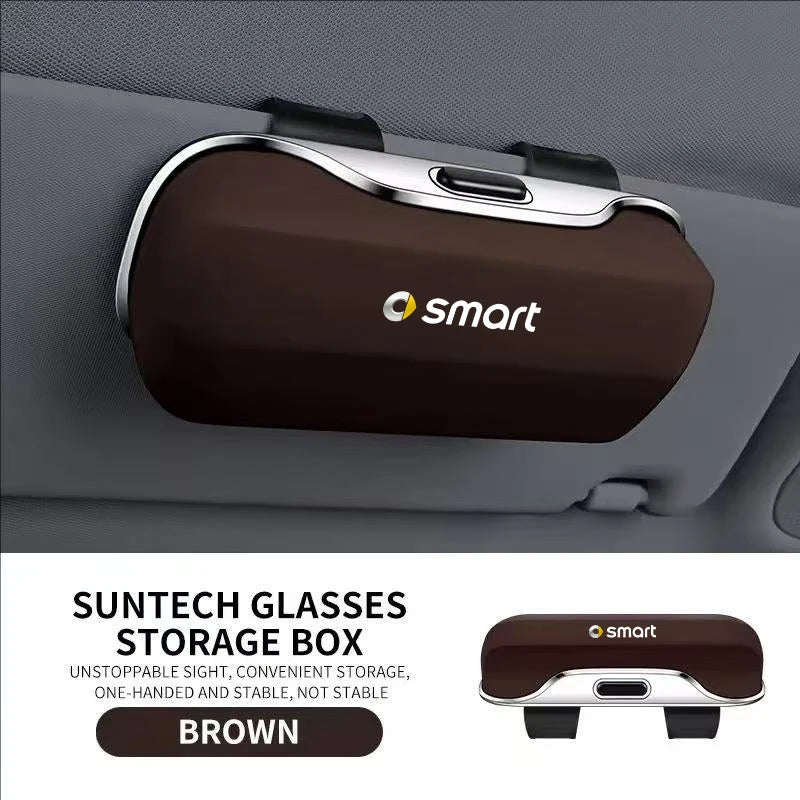 For Smart Fortwo Forfour 451 453 450 452 454 Roadster Car Visor Sunglasses Glasses Case Glasses Holder Clip Box Accessories