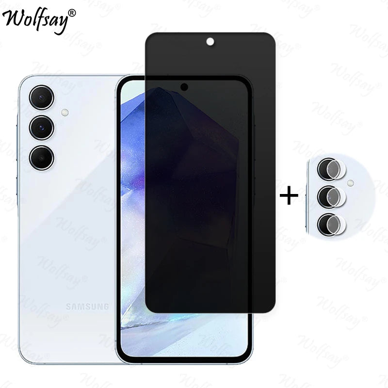 Privacy Screen Protector For Samsung Galaxy A55 Anti-Spy Tempered Glass Samsung A55 A 55 5G Camera Glass For Samsung A55 Glass