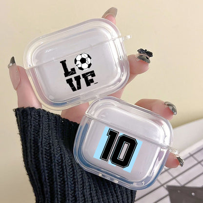 Earphone Case For Airpods 4 3 2 1 Pro3 Pro2 Shockproof With Keychain For Airpods 4 Charging Cover Argentina Flag Soccer 10