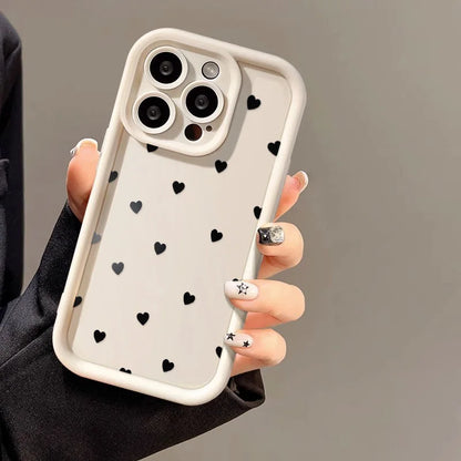 Love Heart Phone Case For iPhone 17 Cases iPhone 14 Pro Max 17 16 15 11 12 13 Pro Max 14 15 Plus 17 8 X XR XS Max Siicone Cover