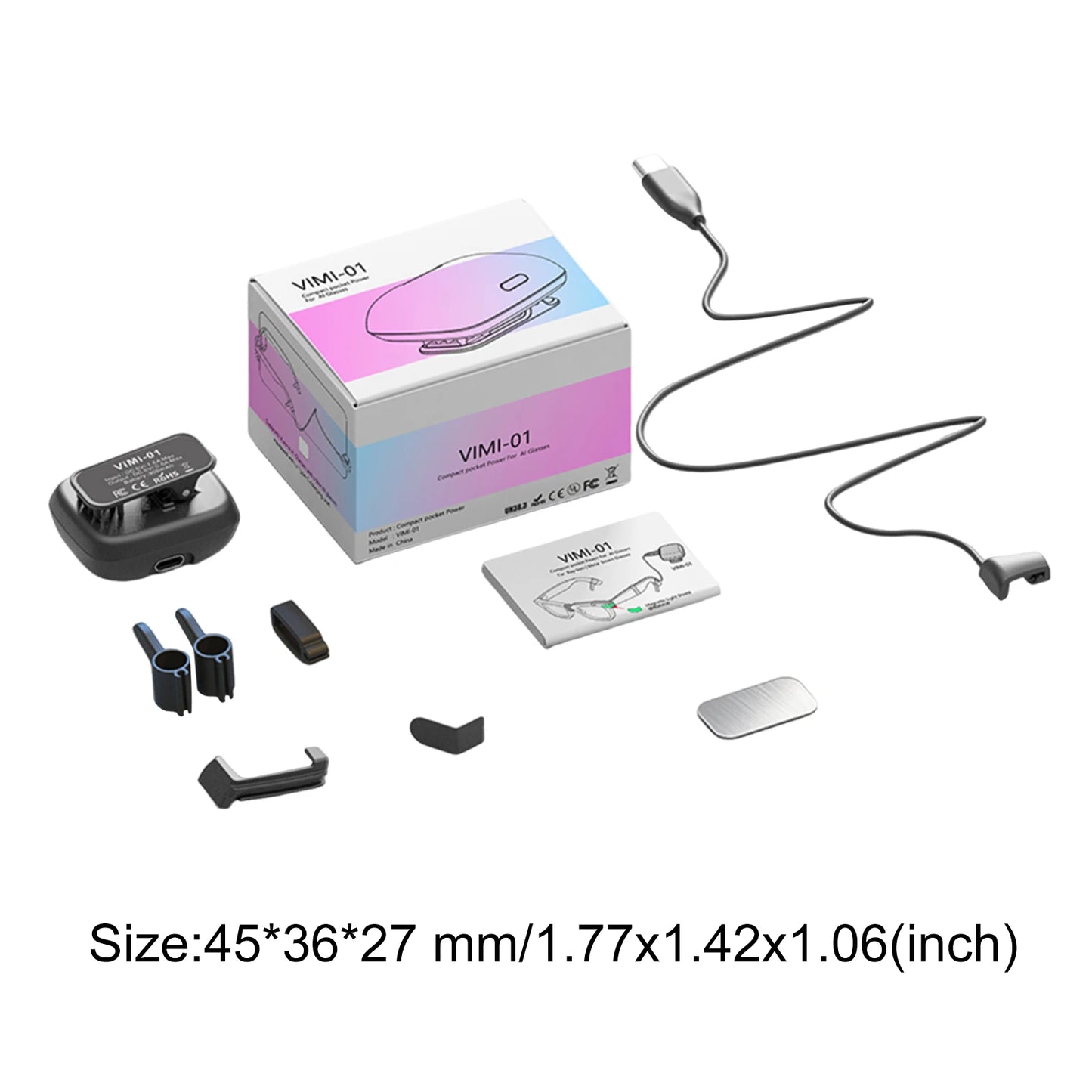 Portable Charging Dock Travel-Friendly Design Charging Adapter Power Supply Accessories for Meta Smart Glasses Accessories