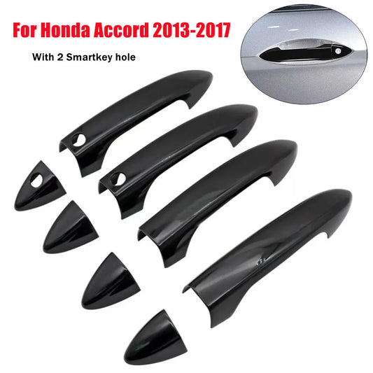 1 Set For Honda Accord 2013-2017 Exterior Smart Door Handle Frame Cover Trim With Smartkey ABS Protective Sticker Accessories
