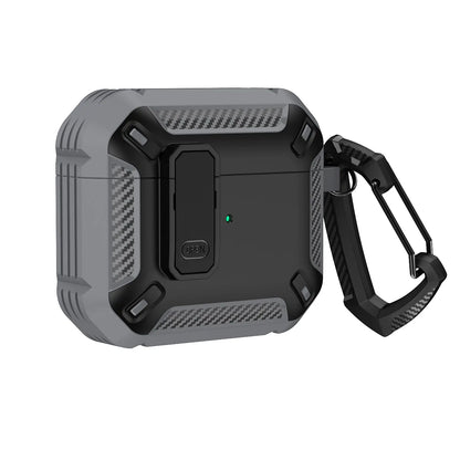 Portable Headphone Case For AirPods 1 2 3 And Pro 1 2 Shockproof TPU Cover With Security Lock Keychain Daily Carry Accessories