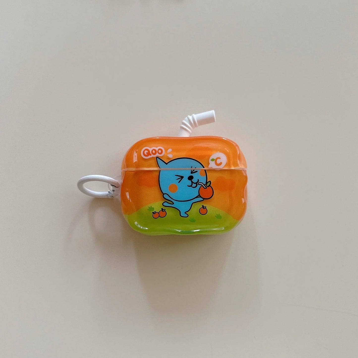 Cute 3D Juice Box Cartoon AirPods Case for AirPods 1/2, AirPods 3/4 Pro Pro2 Pro3 Shockproof Protective Cover with Anti-Lost Hoo