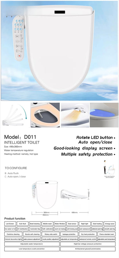 Acrylic slender smart toilet seat accessories for bathroom and toilet smart toilet seats with remote control