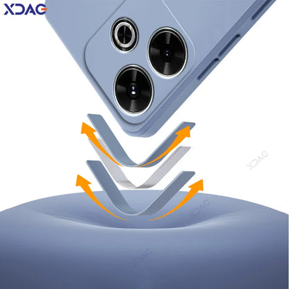 Luxury Dual Layer Cellphones Cases Covers for Xiaomi Redmi 13 4G 5G Camera Protection Redmi13 Soft Square Liquid Silicone Armor