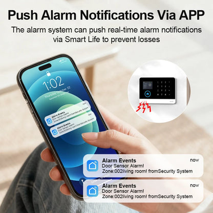 Smart Home GSM Alarm System 4G Wifi System for House Security Wireless with Door Sensor Work with Smart Life APP for Alexa