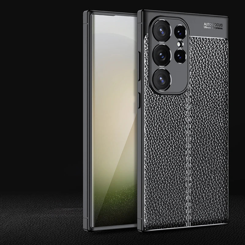 For Cover Samsung Galaxy S24 Ultra Case Samsung S24 Ultra Capas New Shockproof TPU Bumper Leather Fundas Samsung S24 Ultra Plus