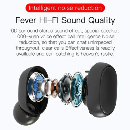 True Wireless Earbuds In-Ear Bluetooth Earphones Headphones For Noise Reduction Power Display Waterproof Touch Control With Mic