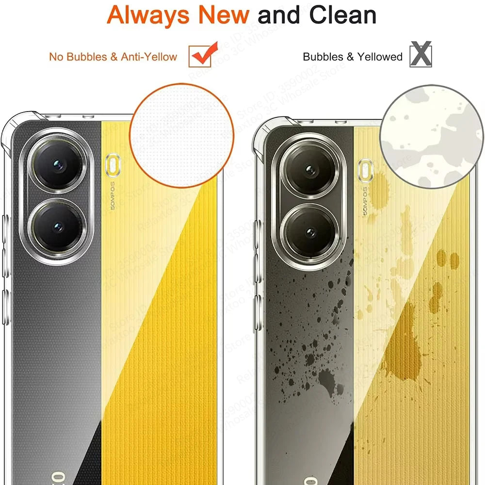 For Poco X6 X7 Pro Shockproof Clear Silicone Soft Back Case For Poco X6 X7 Phone Cases Covers