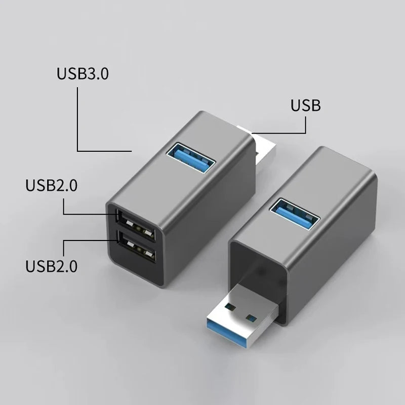 USB Hub 3 Ports High Speed USB Splitter Fast Data Transfer Portable Mini USB Extender for PC Computer Desktop Laptop USB A Hub