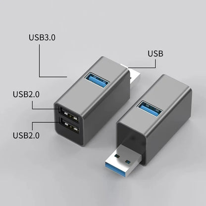 USB Hub 3 Ports High Speed USB Splitter Fast Data Transfer Portable Mini USB Extender for PC Computer Desktop Laptop USB A Hub