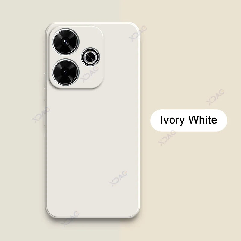 Luxury Dual Layer Cellphones Cases Covers for Xiaomi Redmi 13 4G 5G Camera Protection Redmi13 Soft Square Liquid Silicone Armor