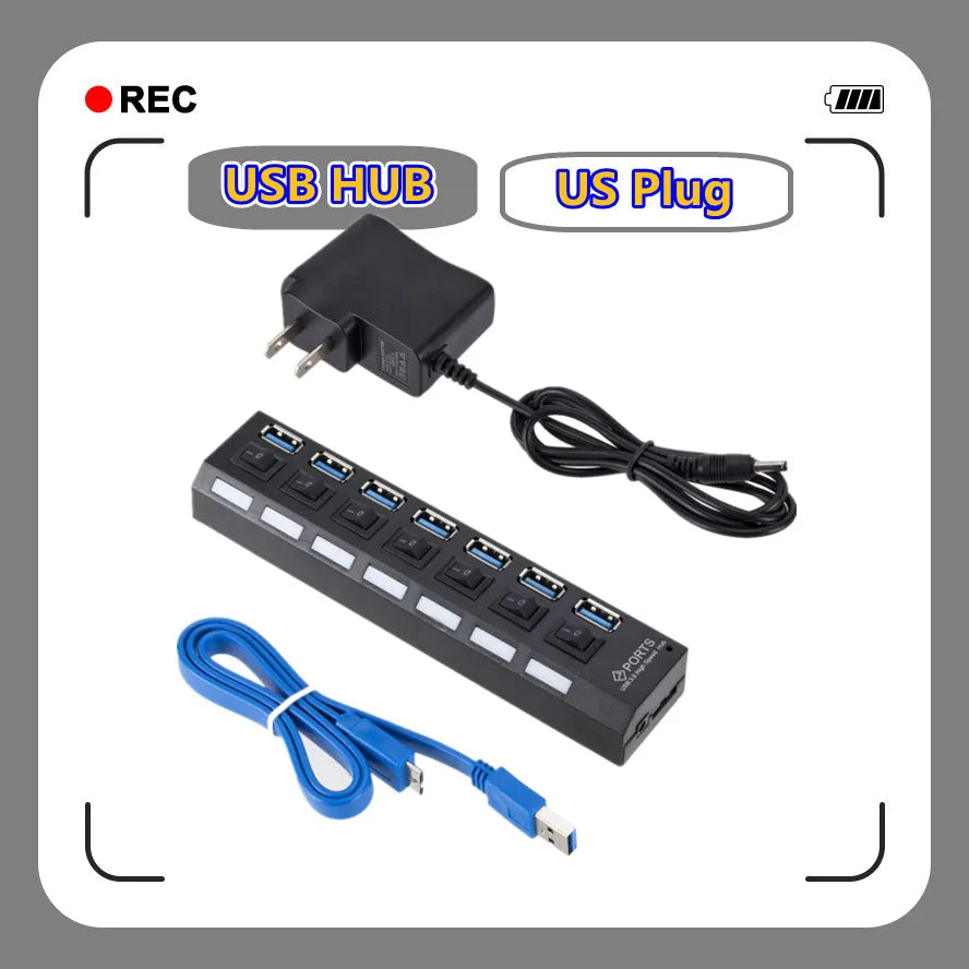 USB Hub 3.0 USB Splitter Several Ports Multi USB Hub 3.0 Power Adapter Extender Computer Accessories Switch USB for Home