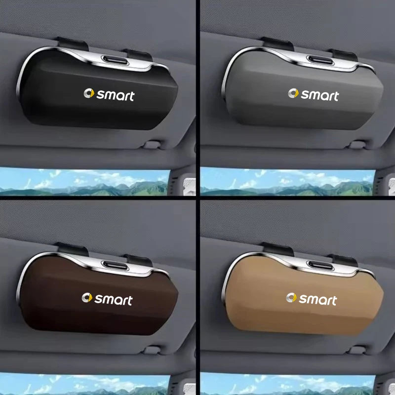 For Smart Fortwo Forfour 451 453 450 452 454 Roadster Car Visor Sunglasses Glasses Case Glasses Holder Clip Box Accessories