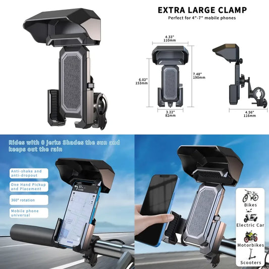 Waterproof Motorcycle Phone Holder With Removable Cover for Cell Phones