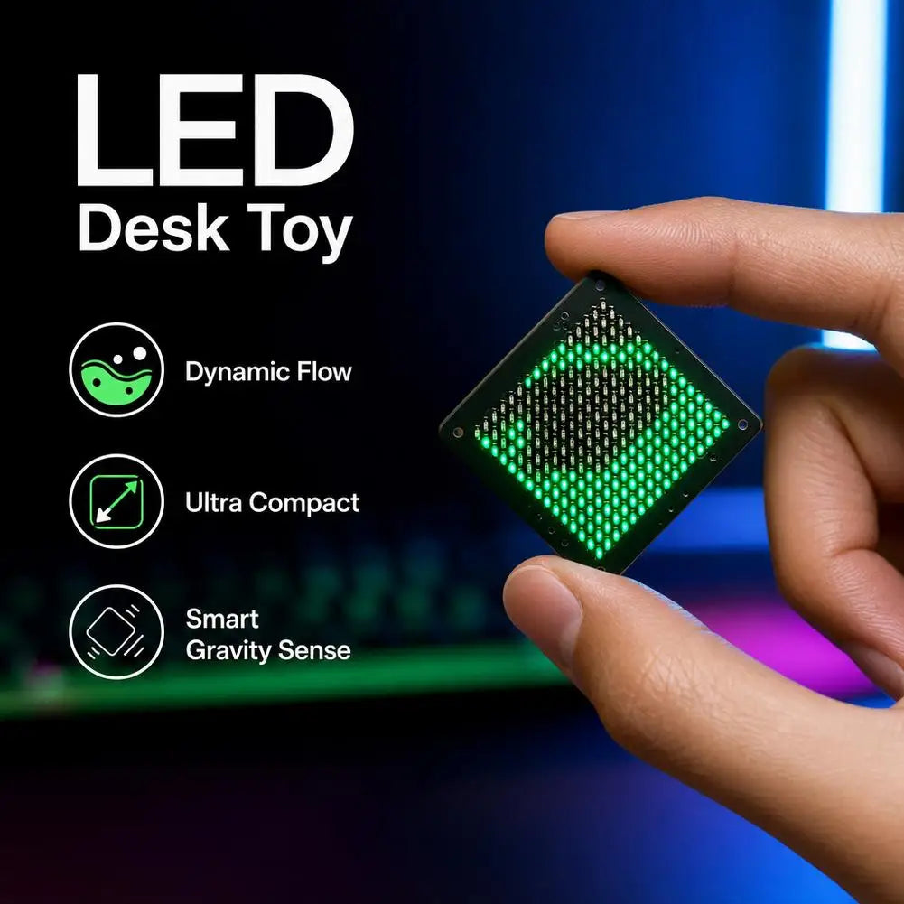 Smart Light Mini Gadget LED Fluid Simulation Water Flow Vibration Luminous Ornaments Desk Decoration