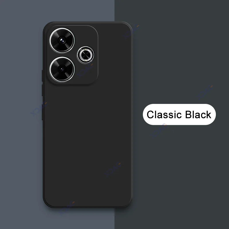 Luxury Dual Layer Cellphones Cases Covers for Xiaomi Redmi 13 4G 5G Camera Protection Redmi13 Soft Square Liquid Silicone Armor