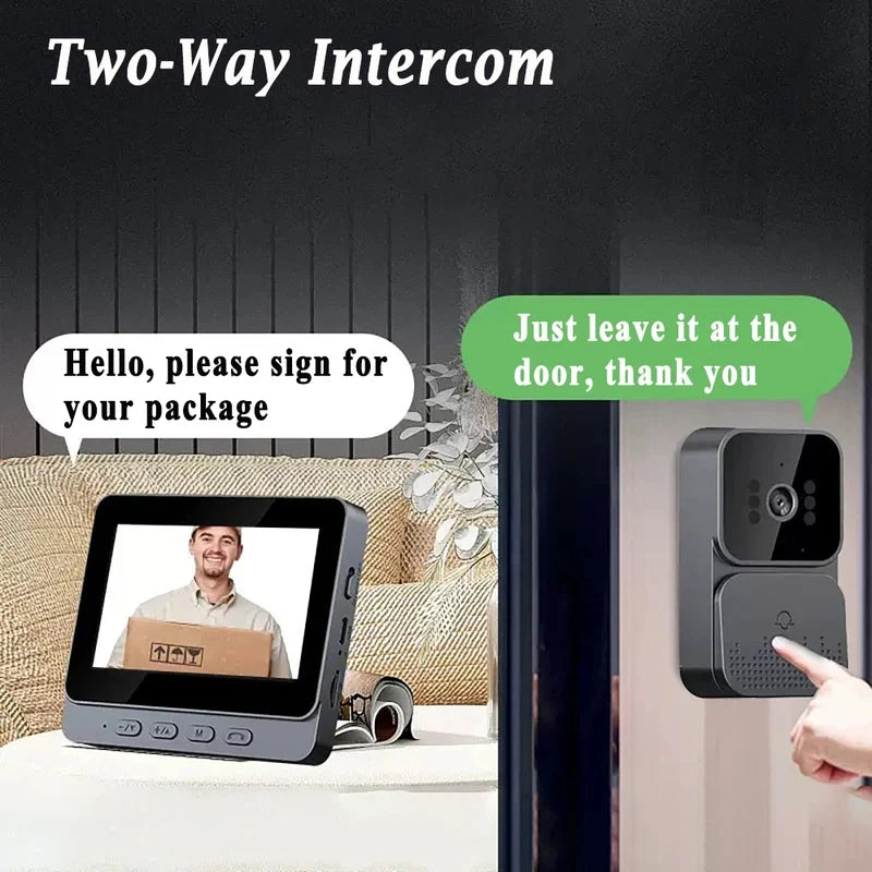 Smart WiFi 2.4G Wireless Doorbells Video Intercom Camera Inteligente Night Vision 4.3inch HD Screen For Security Home Apartment