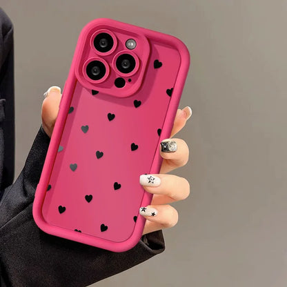 Love Heart Phone Case For iPhone 17 Cases iPhone 14 Pro Max 17 16 15 11 12 13 Pro Max 14 15 Plus 17 8 X XR XS Max Siicone Cover