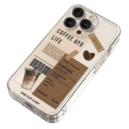 Coffee Phone Cases For iPhone 16 15 14 13 12 11 Pro Max XR 8 7 Plus 13 12 Mini Soft Transparent Cover
