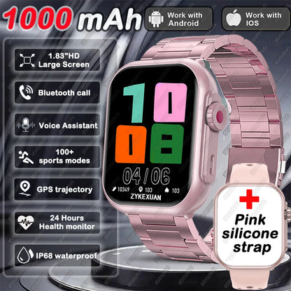 2025 New For Xiaomi Smart Watch Men Women 1.85-Inch HD AMOLED Full Touch Screen IP68 Waterproof Bluetooth Call SmartWatch Man