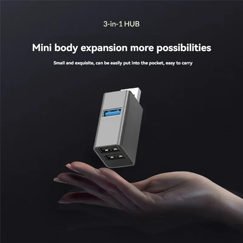 USB Hub 3 Ports High Speed USB Splitter Fast Data Transfer Portable Mini USB Extender for PC Computer Desktop Laptop USB A Hub