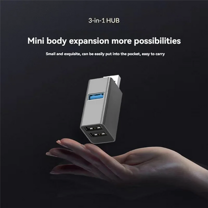 USB Hub 3 Ports High Speed USB Splitter Fast Data Transfer Portable Mini USB Extender for PC Computer Desktop Laptop USB A Hub