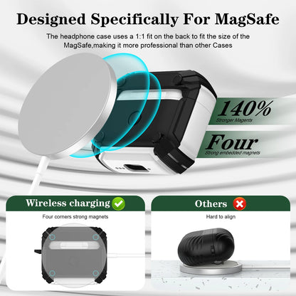 Portable Shockproof Case For  for AirPods 4 Pro 2 3 Case Cover with Lock t, Keychain, Magnetic Lid, Support Wireless Charging