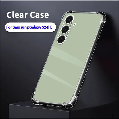 Shockproof Clear Soft Back Case For Samsung Galaxy S24 S24Ultra S24Plus S24FE Transparent Phone Cases Covers