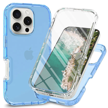 Full Coverage Case for iPhone 16 Pro Max iPhone 16 16Plus 16Pro Funda Transparent TPU/PC 360 Degree Armor Shockproof Phone Cover