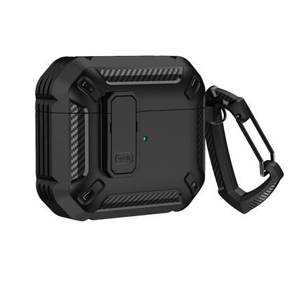 Portable Headphone Case For AirPods 1 2 3 And Pro 1 2 Shockproof TPU Cover With Security Lock Keychain Daily Carry Accessories