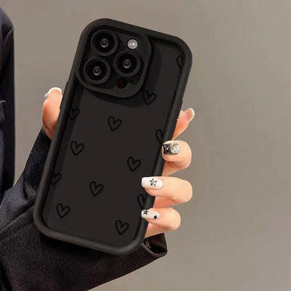 Love Heart Phone Case For iPhone 17 Cases iPhone 14 Pro Max 17 16 15 11 12 13 Pro Max 14 15 Plus 17 8 X XR XS Max Siicone Cover