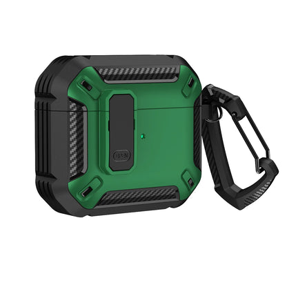 Portable Headphone Case For AirPods 1 2 3 And Pro 1 2 Shockproof TPU Cover With Security Lock Keychain Daily Carry Accessories