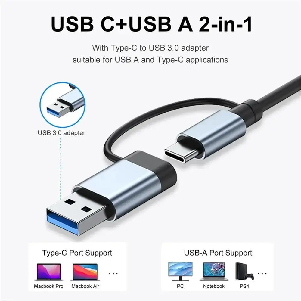 USB C Hub Docking Station High Speed Transmission Multi Hub Splitter For Computer Laptop Desktop Phone Computer Converter Dock