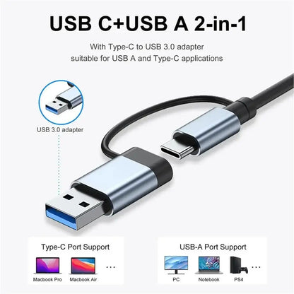 USB C Hub Docking Station High Speed Transmission Multi Hub Splitter For Computer Laptop Desktop Phone Computer Converter Dock