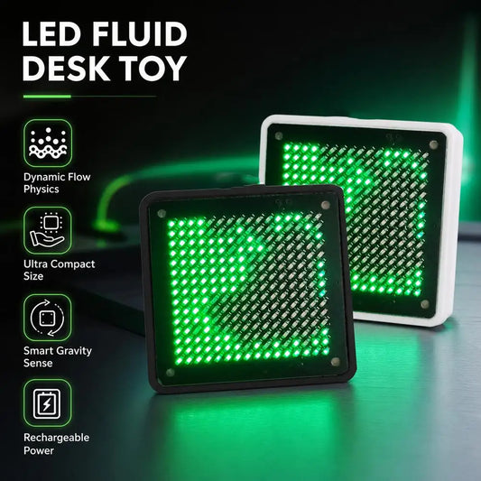 Smart Light Mini Gadget LED Fluid Simulation Water Flow Vibration Luminous Ornaments Desk Decoration