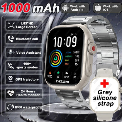 2025 New For Xiaomi Smart Watch Men Women 1.85-Inch HD AMOLED Full Touch Screen IP68 Waterproof Bluetooth Call SmartWatch Man