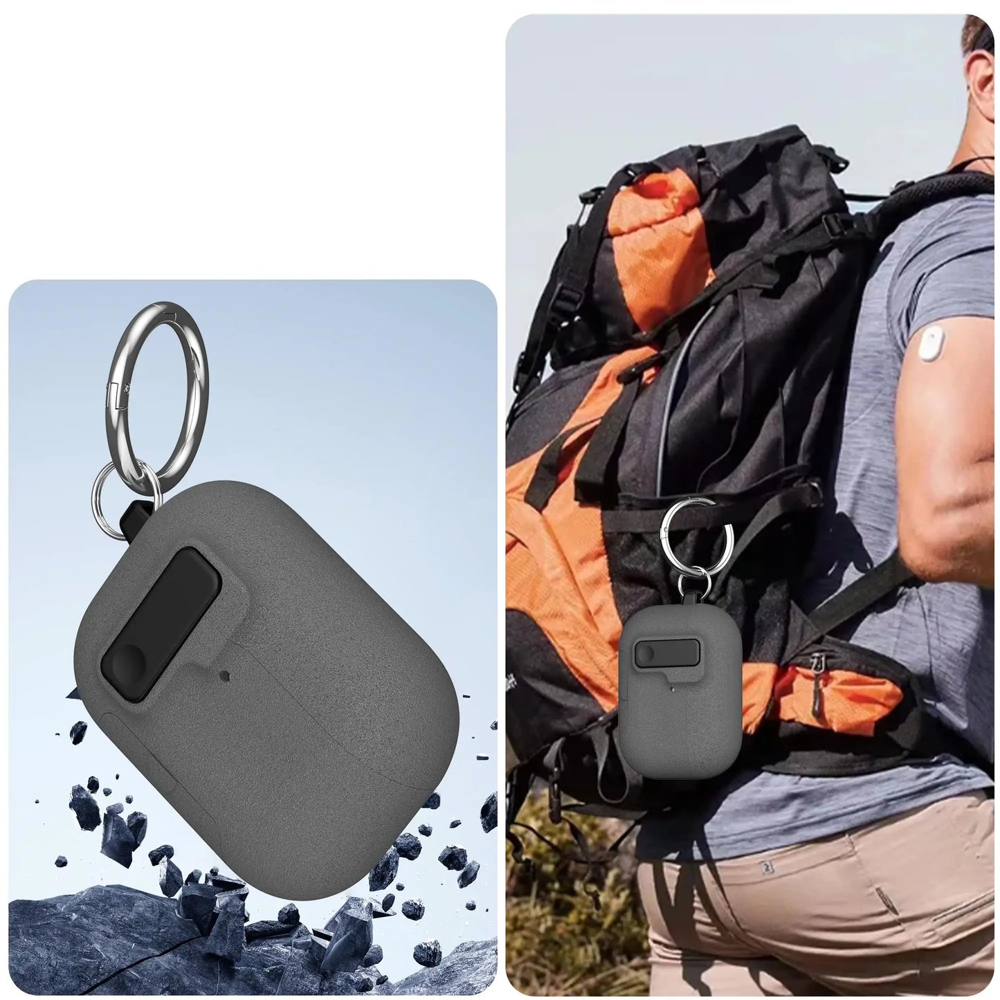 2025 For AirPods Pro 3 Case with Secure Lock & Lanyard For AirPods Pro3 Case Protective Cover with Phone Stand For AirPods Pro 3