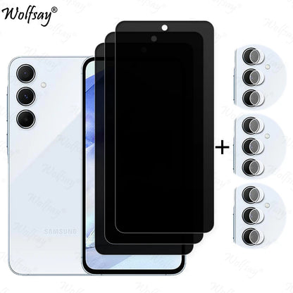 Privacy Screen Protector For Samsung Galaxy A55 Anti-Spy Tempered Glass Samsung A55 A 55 5G Camera Glass For Samsung A55 Glass