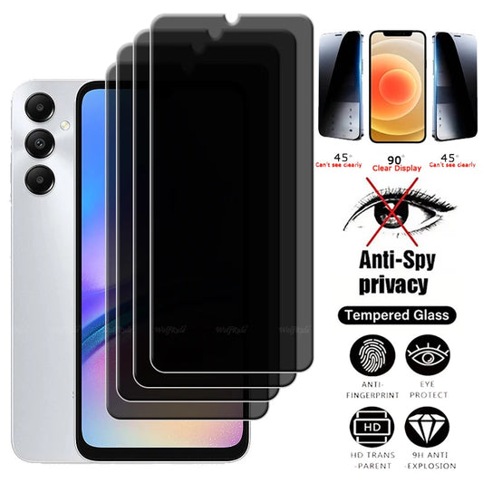 4Pcs For Samsung A05S Glass Samsung Galaxy A05S Tempered Glass Phone Privacy Anti-Spy Cover Glue Screen Protector Samsung A05S