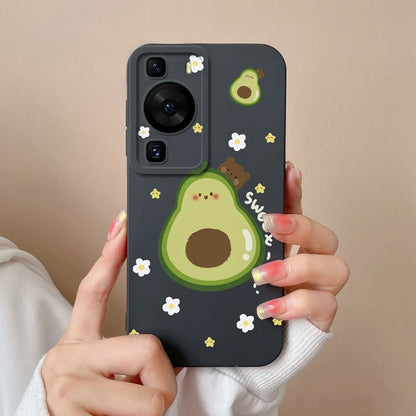 Cases Covers For Huawei P60 Pro Phone Bags Pretty Flower Liquid Soft Silicone Camera Protection Bumper For Huawei P60 Art Fundas