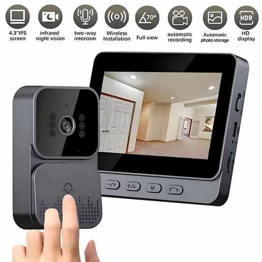 Smart WiFi 2.4G Wireless Doorbells Video Intercom Camera Inteligente Night Vision 4.3inch HD Screen For Security Home Apartment