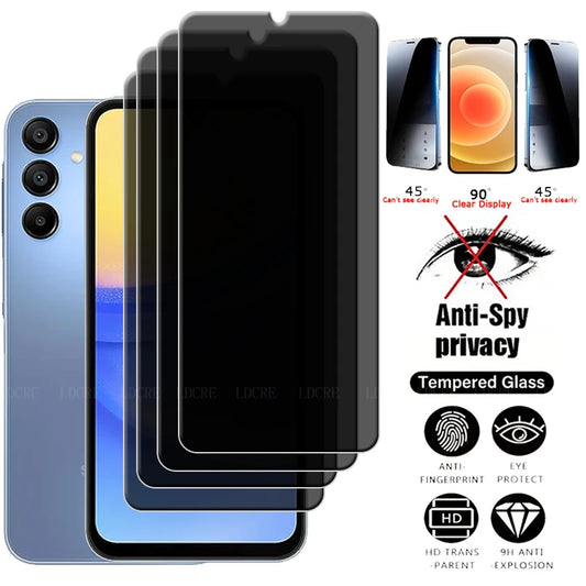 4Pcs For Samsung Galaxy A16 Glass For Samsung A16 Screen Protector 9H HD Protective Anti-Spy Privacy Tempered Glass Samsung A16