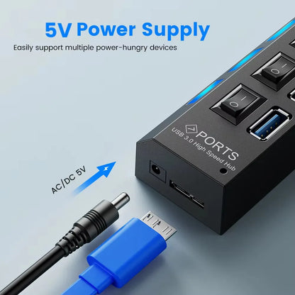 USB Hub 3.0 USB Splitter Several Ports Multi USB Hub 3.0 Power Adapter Extender Computer Accessories Switch USB for Home