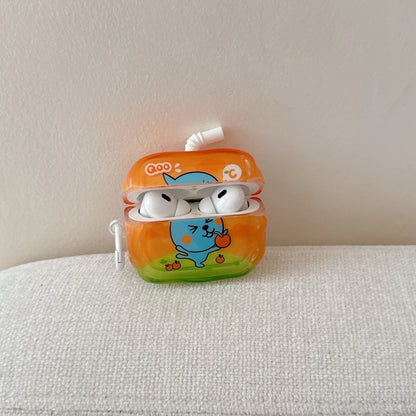 Cute 3D Juice Box Cartoon AirPods Case for AirPods 1/2, AirPods 3/4 Pro Pro2 Pro3 Shockproof Protective Cover with Anti-Lost Hoo