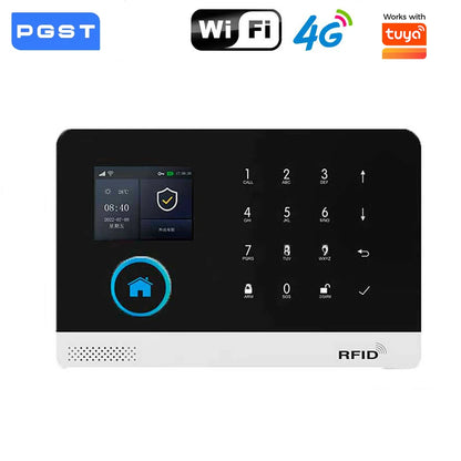 Smart Home GSM Alarm System 4G Wifi System for House Security Wireless with Door Sensor Work with Smart Life APP for Alexa