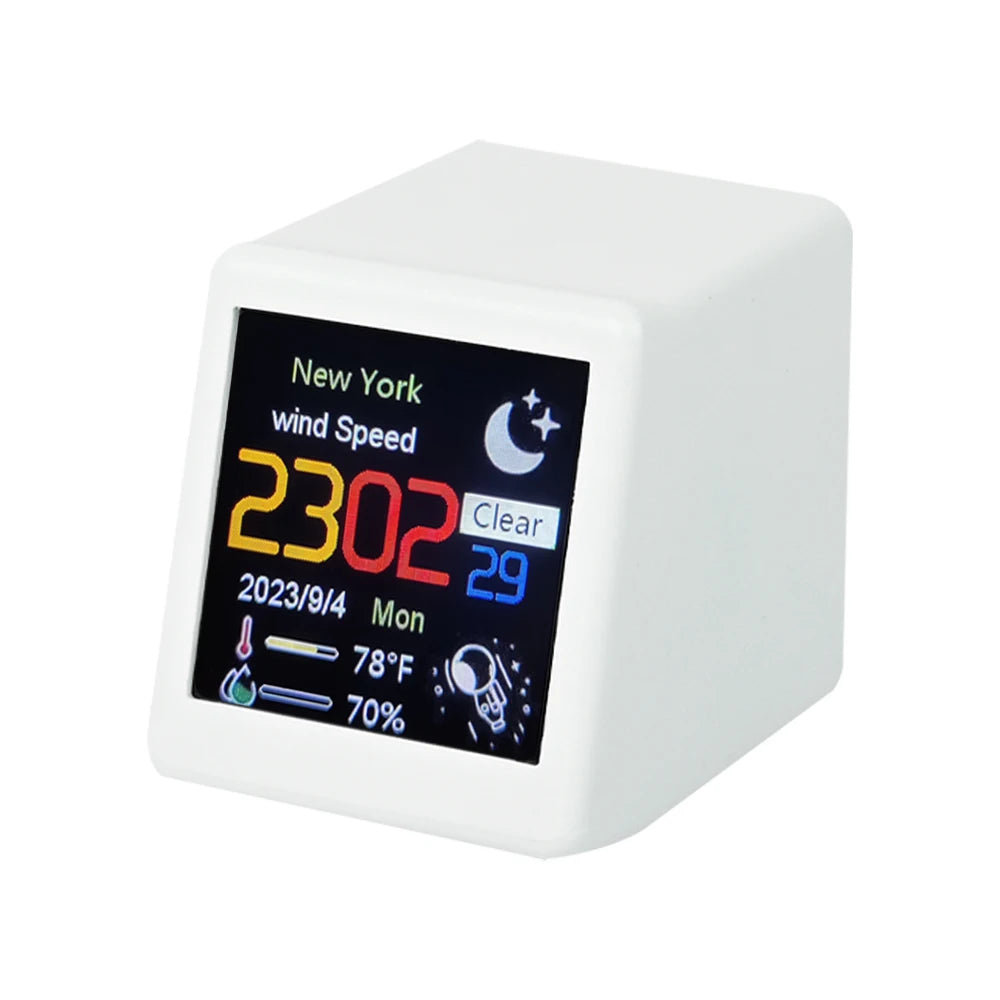 Smart weather clock electronic photo album weather station animation display WiFi networking automatic update desktop ornament