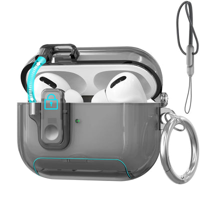 2025 For AirPods Pro 3 Case with Secure Lock & Lanyard For AirPods Pro3 Case Protective Cover with Phone Stand For AirPods Pro 3
